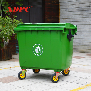 Nhựa Ngoài Trời Quảng Trường Tái Chế Đạp Bụi Thùng Với Bánh Xe Và Khóa Nắp - Product Image 1
