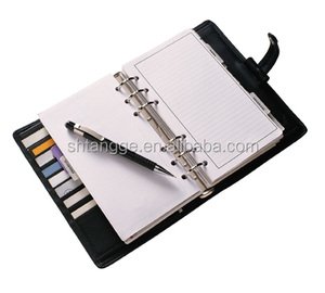 Pu cuero <span class=keywords><strong>cuaderno</strong></span> de hojas sueltas 6 anillas diario de cuero con titular de la tarjeta - Product Image 1