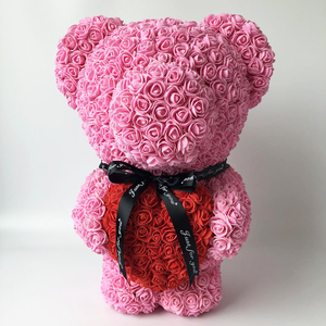 <span class=keywords><strong>Orsacchiotto</strong></span> di Fiori Natalizio Economico in Rose per Auguri e Regali, Vendita all'Ingrosso - Product Image 6