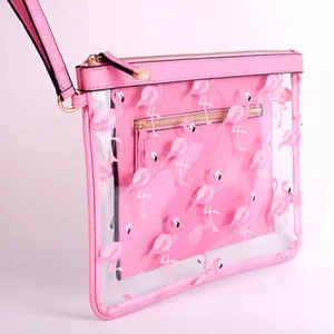 批发定制小型透明便携式PVC旅行马桶包PU化妆包女士化妆包