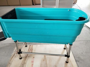 H-119R-bañera de aseo para perros, con rampa, de plástico, color verde - Product Image 2