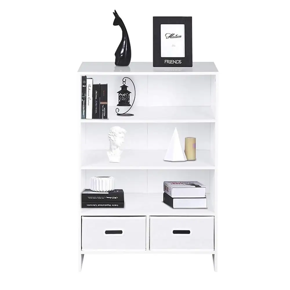 Moderne stijlvolle houten boekenkast, boekenkast, witte boekenkast voor woonkamer