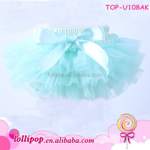 Estate Del Bambino Rosa Pallido Chiffon Partita Con L'arco Bicchierini Delle Ragazze Layled Watermaler Tulle Con Nastro Bianco Ruffle Mutandine Bloomer
