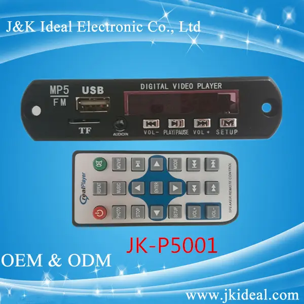 JK-P5001 FM Usb Mp5 Kit/Usb Mp5เครื่องเล่นวิดีโอ/Usb Mp5เมนบอร์ด