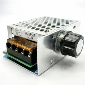 Régulateur de tension électronique SCR, variateur de gradation, Thermostat avec boîtier de sécurité, AC 220V 4000W
