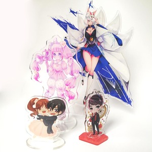 Acrylic Standee tùy chỉnh Keychain QuickSand lỏng nền in hình dạng ăn mặc thư mục gạch hiển thị Rocking Anime Standee - Product Image 1