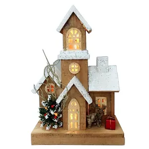 Décoration intérieure en bois lumineuse avec Led, nole, OEM, pour domicile, église de noël