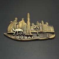 Lembrança Turística 3D de Dubai, Torre Burj, Metal, Ímã de Geladeira