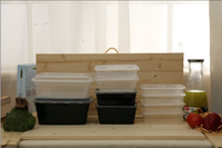 Boîte d'emballage alimentaire jetable en plastique de 500 ml en gros, rectangulaire, PP, jus, collations, nourriture pour bébé, gâteau, déjeuner, bonbons, salade, sushi
