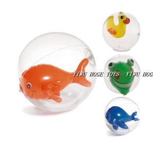 PVC Sommer-Spaß Aufblasbarer 3D-Tier-Strandball mit Fisch im Inneren - Product Image 1
