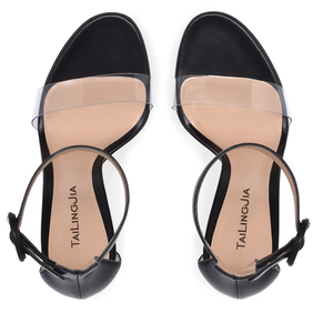 Dress Shoes Ladies Covered <strong>Heel</strong> Summer Stilettos Elegant Strappy <strong>Clear</strong> <strong>Heels</strong> <strong>Women</strong> Transparent PVC <strong>High</strong> <strong>Heel</strong> Ankle Strap Sandals - Product Image 3