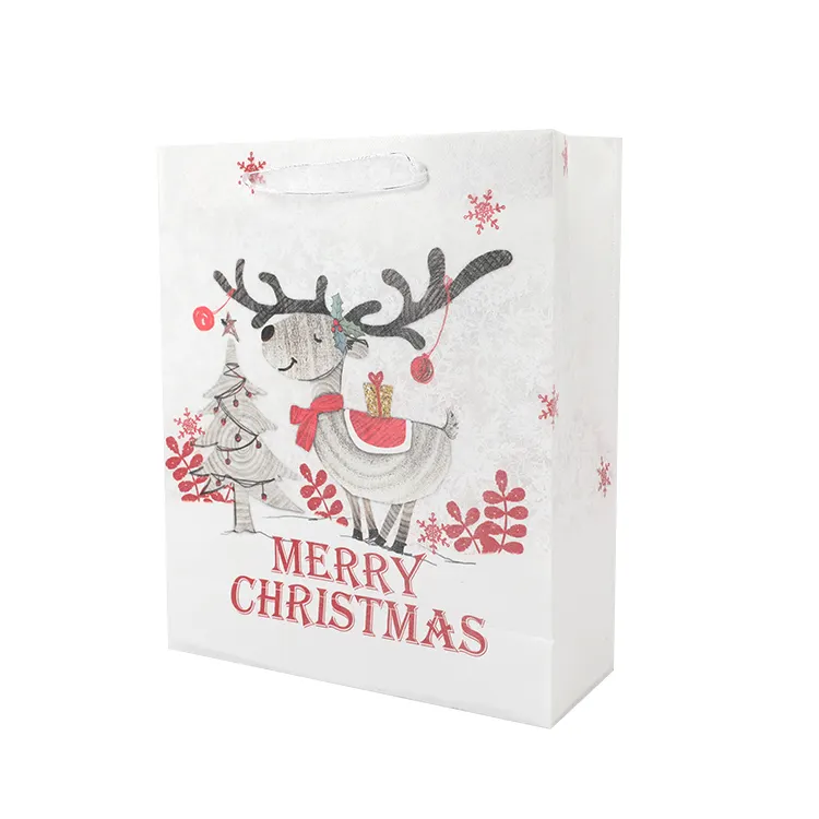 Hochwertige Frohe Weihnachten Neue PP Material Druck Einzelhandel Candy Recycle Geschenk Tasche Paket Tasche