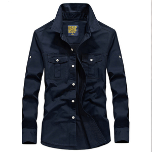Camicia Jackette in <span class=keywords><strong>Denim</strong></span> blu scuro Casual di nuovo Design Casual da uomo - Product Image 4