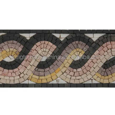 Braided Rope Pattern Abstract Design Art Marble Roman Border Mosaic Tile