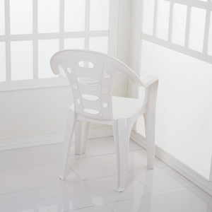 Chaise monoculaire en résine pp empilable, mobilier de jardin d'extérieur, patio, en plastique, blanc, avec accoudoirs, bon marché, chinois, blanc, livraison gratuite - Product Image 3