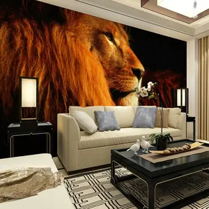 Indian Wallpaper 3D Stereo Lion Mural 3D Live Wallpaper Vinyl Wallpaper Thickness