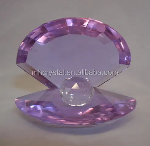 Paars Crystal Shell beeldje met Facet ball MH-D0194