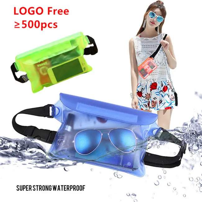 Promotion Universal Camping Rafting Storage Waterproof Swimming Bag Waist Pack Pouch Dry Bag with Adjustable Strap for All Phone