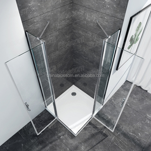 ขนาดแตกต่างกันมุม Frameless ห้องน้ำไฟเบอร์กลาสแก้วอลูมิเนียมล้อมรอบอย่างเต็มที่ตู้อาบน้ำราคาถูกกุฏิ
