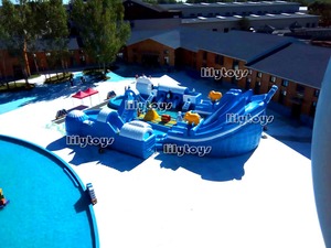 Tema de la piscina inflable parque acuático, tobogán gigante con piscina desmontable - Product Image 3