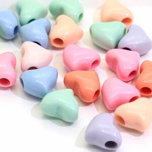 Perles <span class=keywords><strong>en</strong></span> vrac avec cœur Pastel <span class=keywords><strong>en</strong></span> acrylique, avec grand trou de 4mm, perles <span class=keywords><strong>en</strong></span> <span class=keywords><strong>plastique</strong></span> pour la fabrication de bijoux, vente <span class=keywords><strong>en</strong></span> gros - Product Image 3