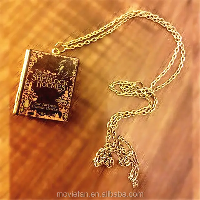 Sherlock Holmes Kitap Madalyon takı gümüş antik takı