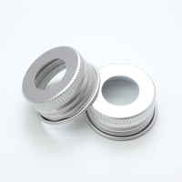 Bouchon à vis de bouteille en aluminium argent avec joint en PE, 20mm 22mm 28mm 10 pièces