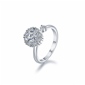 18 karaat wit goud gesimuleerde <span class=keywords><strong>diamond</strong></span> ring nieuwe roterende ring - Product Image 1