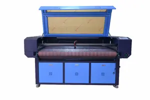 Tecido laser máquina de corte de couro, duplo máquina de alimentação automática para a venda com preço competitivo