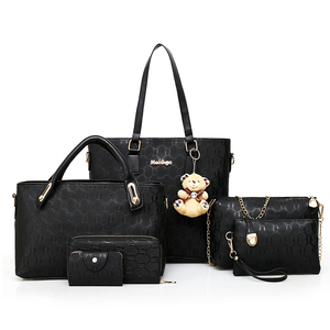 Sac à main en cuir de luxe pour femme, luxueux, avec logo métallique, fourre-tout, 6 pièces, bon prix, nouvelle collection 2020