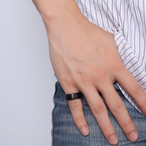 <strong>Mens</strong> Matte <strong>Black</strong> Tungsten <strong>Ring</strong> 8mm for Birthday Christmas Gifts - Product Image 5