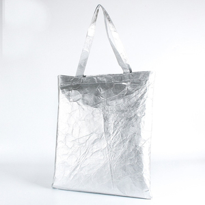 Untearable Waterproof Washable Elegant Design Customized <strong>Silver</strong> <strong>Tote</strong> Tyvek <strong>Bag</strong> with logo Printing - Product Image 2