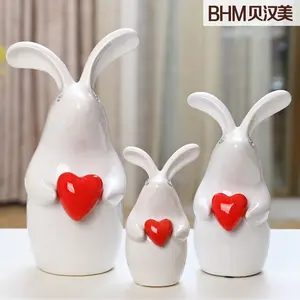 Di alta qualità fatti a mano in porcellana rosso cuore di coniglio per la decorazione artigianato all'ingrosso