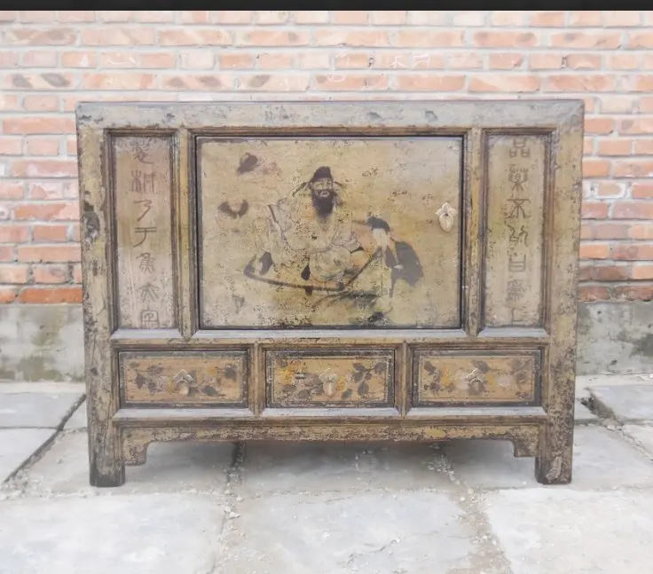 Antique Hand Painted Trung Quốc Nước Cổ Đồ Nội Thất Cổ Điển Rắn Wod Tủ Phòng Khách