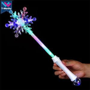 Tongkat sihir kepingan salju <span class=keywords><strong>LED</strong></span>, tongkat cahaya Natal untuk anak-anak, bertenaga baterai, mainan dan hadiah - Product Image 1