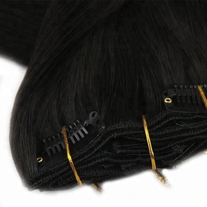 7件18剪辑每套自然人发雷米黑色夹子头发延伸工厂廉价头发 - Product Image 6