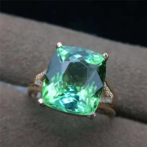 Professional Reasonable Price 6.8Ct Natural Tourmaline Rings Jewelry Women Diamond