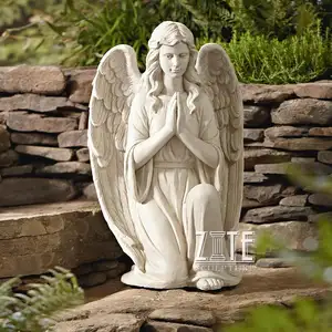 Фабричные уличные мраморные статуи ангелов в натуральную величину для продажи