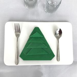 Serviettes jetables imprimées en forme d'arbre de Noël, <span class=keywords><strong>pré</strong></span>-pliées, de haute qualité, en papier Santian 3 plis, vente chaude - Product Image 3