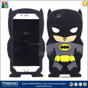 Para iphone 6 cable 6 <span class=keywords><strong>s</strong></span> <span class=keywords><strong>te</strong></span> negro batman caso de silicio - Product Image 1