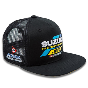 Fábrica de Sombreros, Venta al por Mayor, Gorra de Malla Personalizada de 5 Paneles con Visera Plana, Gorra Trucker con Cierre a Presión - Product Image 2