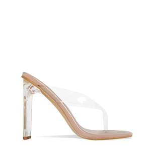 2019 Snake <strong>clear</strong> Flop Flip <strong>Mules</strong> square <strong>clear</strong> High <strong>Heel</strong> Women slippers for Ladies - Product Image 4