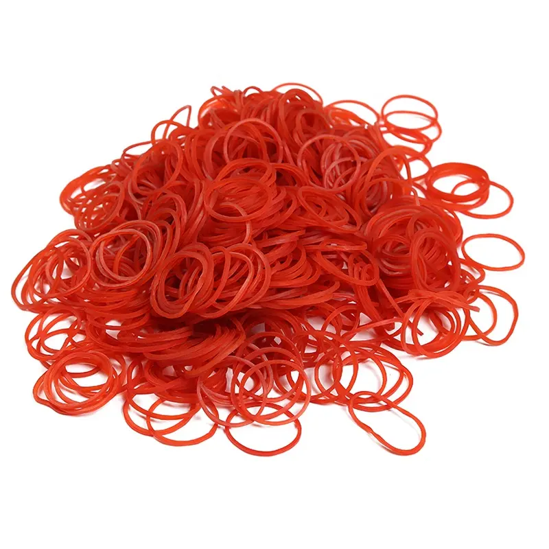 Best selling environmentally friendly pure rubber 1 inch diameter transparent red rubber band