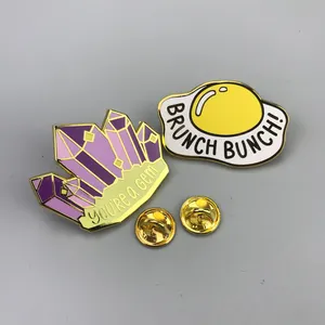 Chinese factory wholesale custom enamel badge lapel pin in metal with butterfly cluth