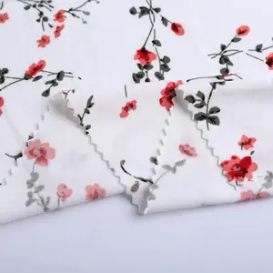 Professional 100 Polyester DTY Brush Knitting Print Fabric Single Jersey For Women Garment