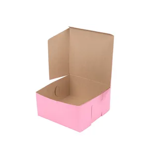 Pink Donut Box Bakery Take Out Gift Doughnut Boxes for cookies