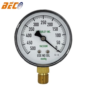 BECO Y60A -500mmHg MMHG 음압 진공 펌프 게이지 (플라스틱 및 황동 구조 포함) 12 개월 보증 - Product Image 1