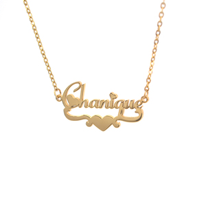 Su Misura Personalizzato 18k Placcato <span class=keywords><strong>Oro</strong></span> Simbolo di Cuore Targhetta <span class=keywords><strong>Collana</strong></span> - Product Image 3