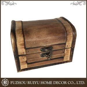 De China Clásica OEM Hecho A Mano Cofre del <span class=keywords><strong>tesoro</strong></span>, cajas de madera en bruto para la artesanía, cuboide caja de madera - Product Image 3