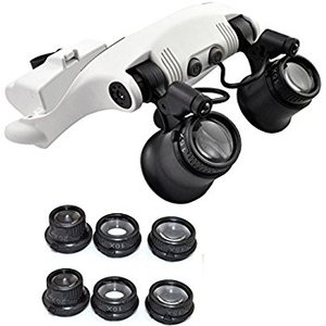 BM-MG3025 2 LED 10X 15X 20X 25X Double Eye Head สวมใส่แว่นขยาย Jeweler นาฬิกาแว่นขยายแว่นขยาย Loupe - Product Image 2